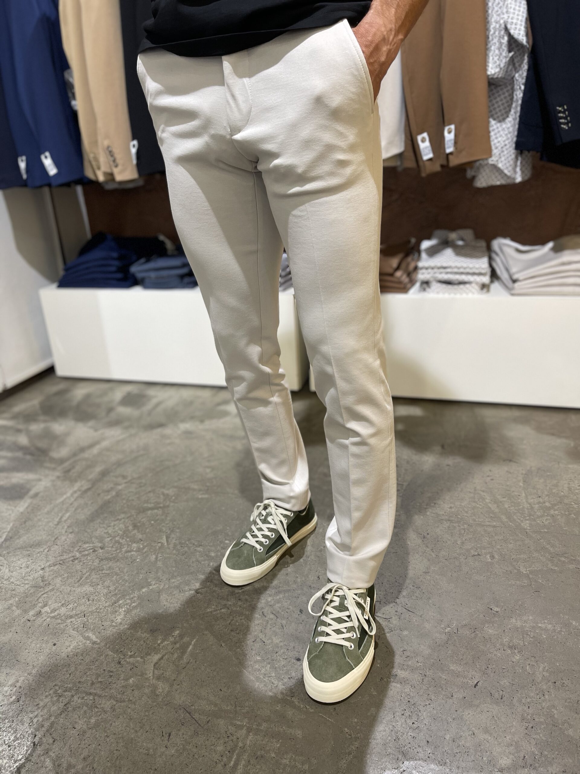 JCM Jey Coleman Pantalone uomo in tessuto punto milano Exibit