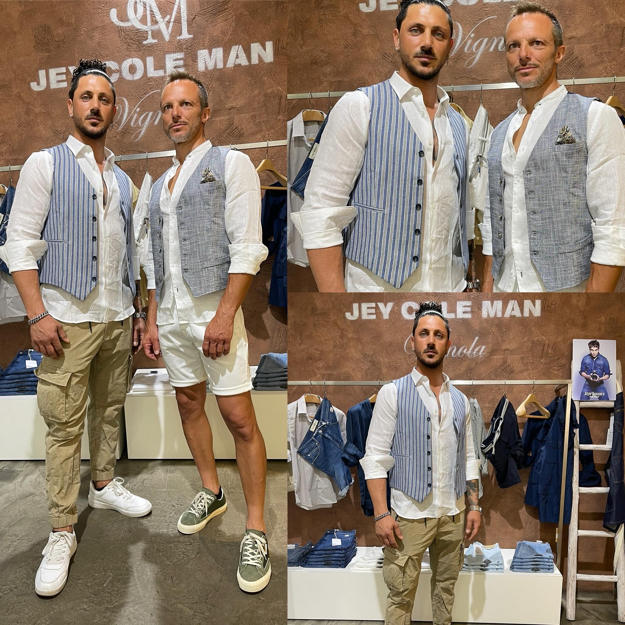 Camicia collo a coreana oppure no? Bermuda oppure pantalone ? Indossano x noi Stefano Spinelli e Stefano Borelli 🤩🤩